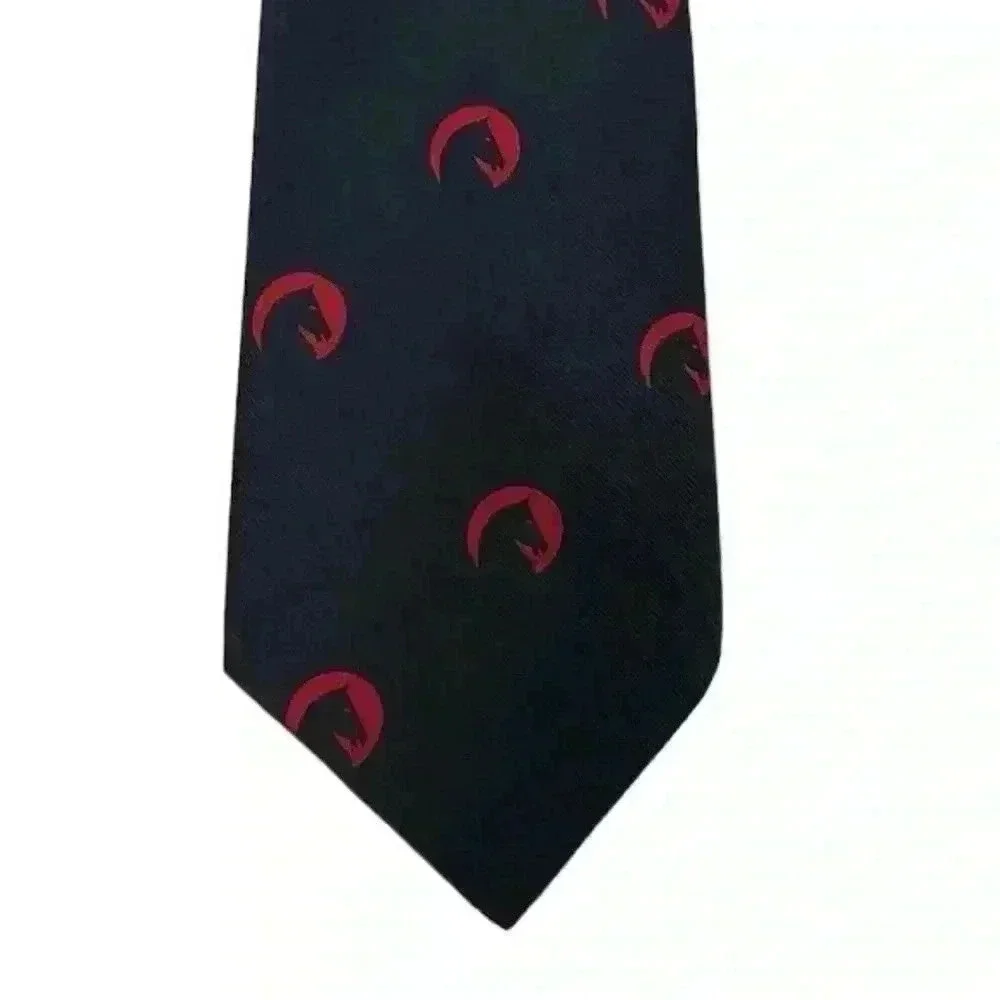 Vintage 1970s‎ Vogue Club Horse Themed Blue Necktie Men's Rare